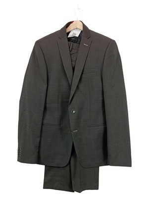 Roy Robson Herren Anzug Gr. 102 Slim Fit Grau Wolle Business