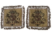 Aubusson Pillow Cover Tapestry Tours French Family Crest 18” X 18” Pair