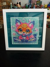 Colorful Diamond Art Painting Framed 9x9 Friendly Fox Diamond Art Painting