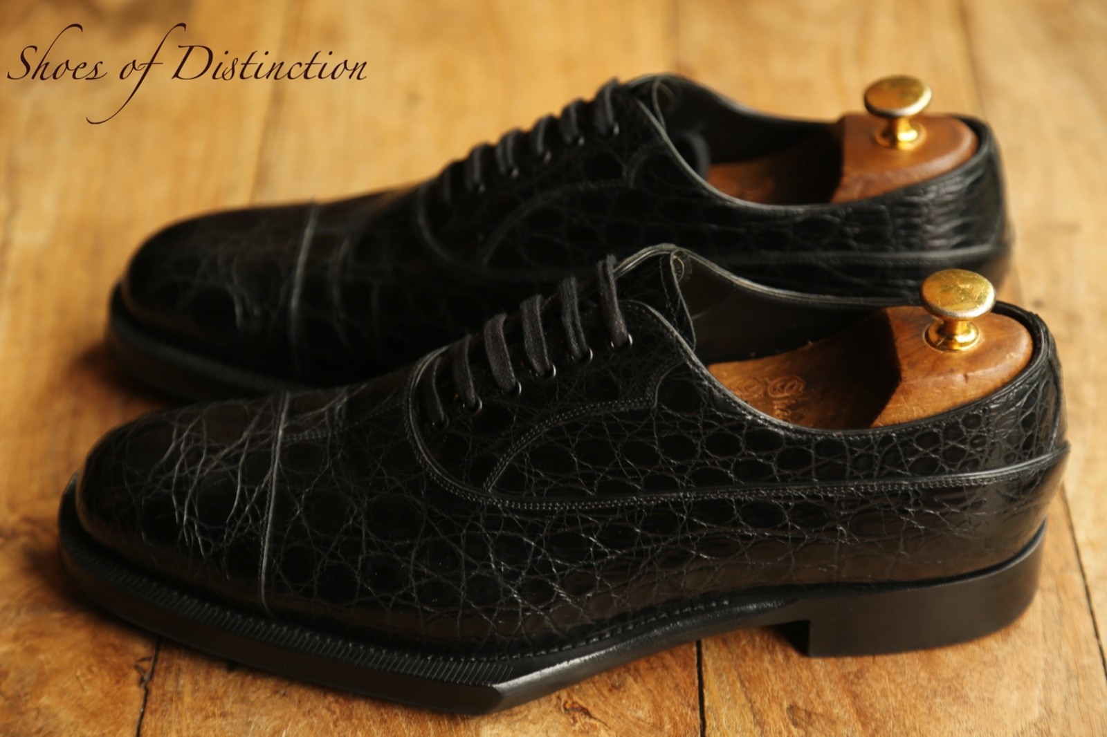 PRADA Black Crocodile Leather Derby Shoes Men's UK 8.5 US 9.5 EU 42.5 RRP... thumbnail 3