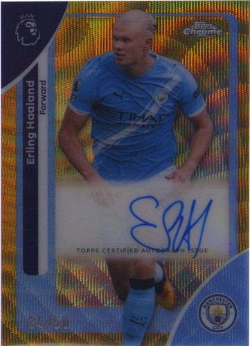 2026 Topps Chrome Premier League - Erling Haaland Chrome Gold Wave