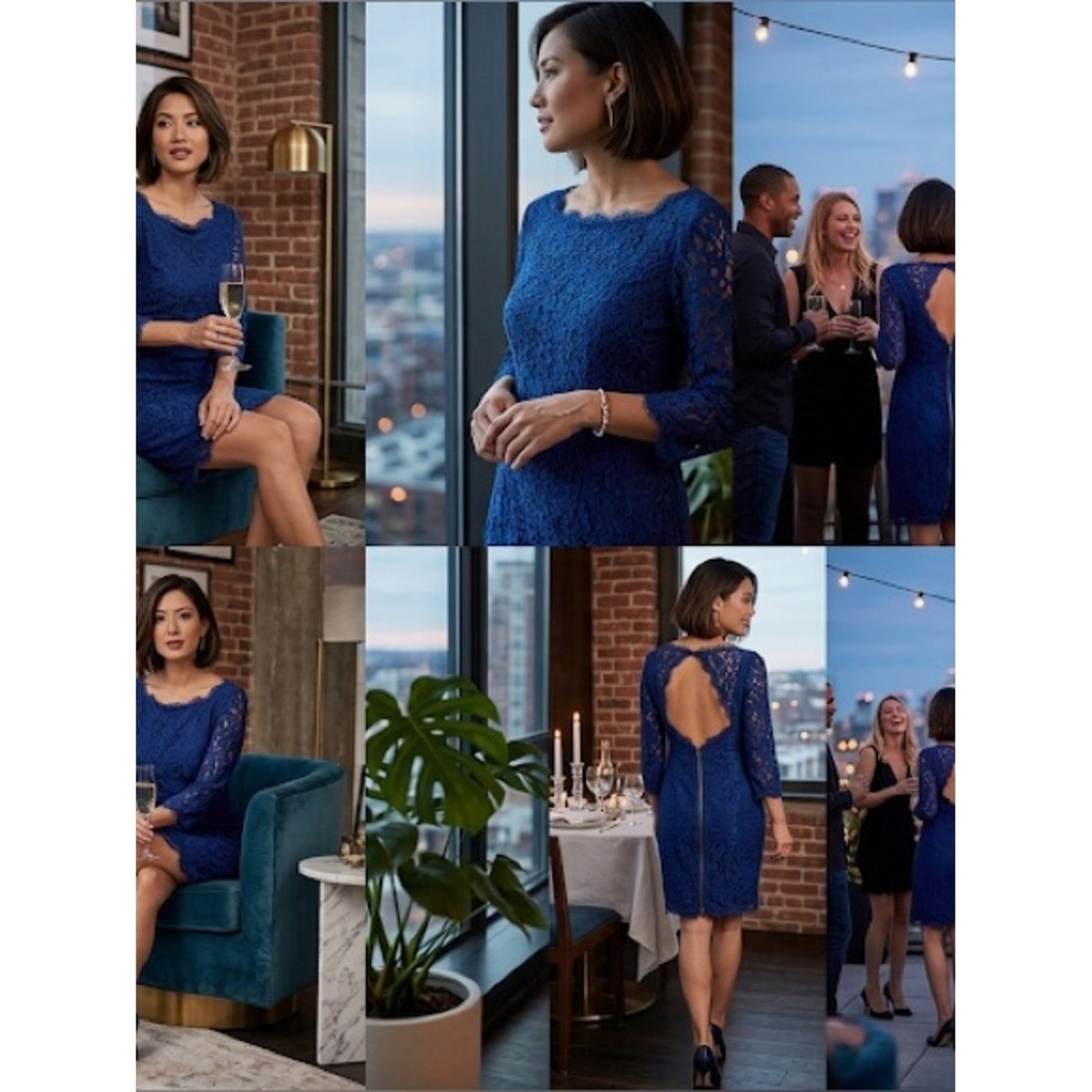 adrianna papell blue lace dress Adrianna Papell Women's Sleeveless V-Neck Gown - Sapphire main image 0