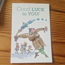 ROALD DAHL POSTCARD - Matilda 2013 QUENTIN BLAKE DESIGN - NEW Good luck to you