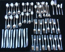 72-Piece LOT NORITAKE 18-8 Stainless Steel ROSETTA Place Setting Flatware NICE!