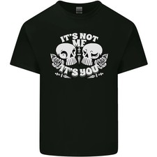 Camiseta de algodón ligero anti San Valentín día individual calavera Its Not Me para hombre