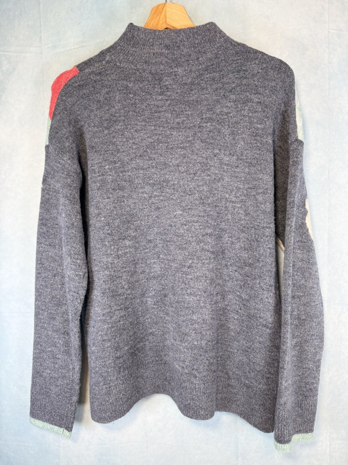 White Stuff Blue Grey Lucy Leaf Pattern Wool Blen… - image 6