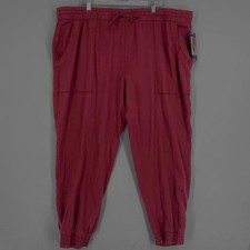 Gap Women's Pull On Lightweight Tencel Jogger Pants W/ Pockets Merlot, XL 