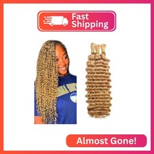  27 Human Braiding Hair Deep Curly 27 Honey Blonde Human Braiding Hair 14 14 14