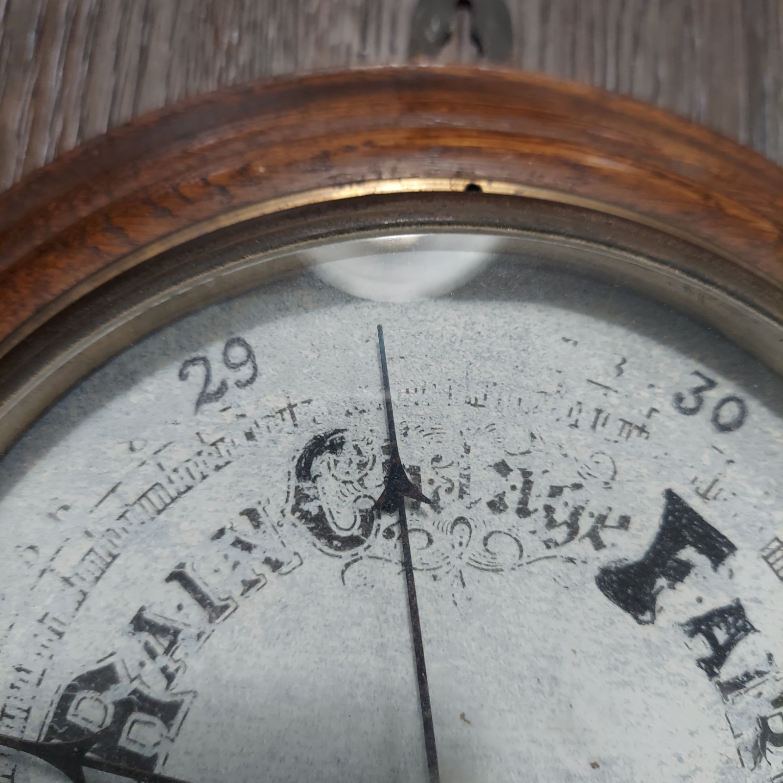 Vtg H.G. Blair & Co Ltd Aneroid Barometer Wood Case Glass Face