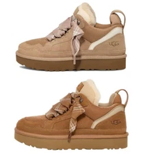 Women's Shoes UGG Lowmel Suede Canvas Sneakers Classic Chestnut & Sand US Size