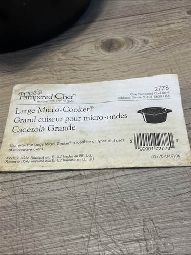 Pampered Chef Grande Micro Fornello Microonde Vaporiera 8 Tazze/2 Qt Padella con Coperchio USA - Foto 9 di 9