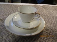 Kaffeegedeck Porzelan 3 Teilig,Eschenbach (Bavaria),Weiß/Goldrand,um 1975