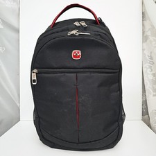 Wenger Black Laptop Backpack Three Tier Pocket Travel Work Adjustable Strap 17"