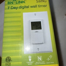 BN-LINK 7 Day Programmable In-Wall Timer Switch Digital for Fans, Lights, Motors
