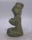 Gray Elegant African Carved Stone Woman Kneeling Decorative Art Sculpture — photo 2