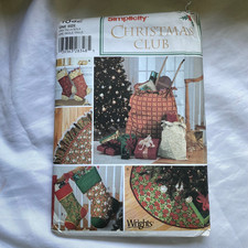 Simplicity Christmas Club Stocking TreeSkirt Glitter Piping Sewing Pattern 4842