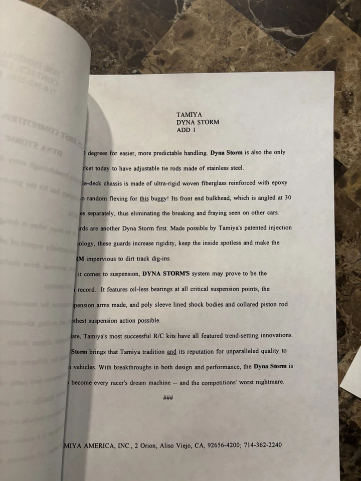 Tamiya DYNA STORM 2WD Pre Production Photo and Press Release - Image 3 of 3