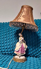 Victorian Lady Figurine Table Lamp Floral Bel...
