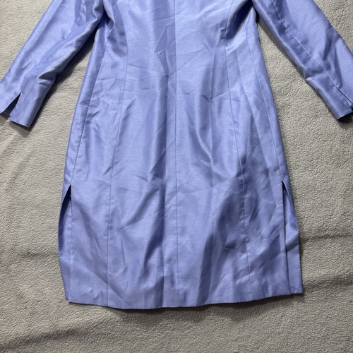 Le Suit Dress Coat Set Womens 6 Baby Blue Long Open Coat Shoulder Pads Straight - Picture 9 of 24