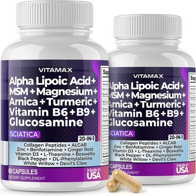 Sciatica Nerve Health Support - Sciatic Nerve Supplement Capsules with Folic Aci