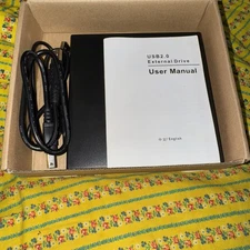 USB 2.0 Slim Portable Optical Drive DVD-RW Laptop Desktop PC Black