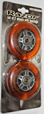 2 Pack Genuine RAZOR ORANGE WHEELS SET 6102A Diecast Metal Rims~Brand New Pack