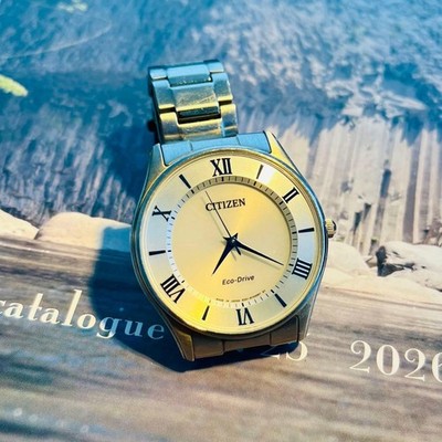 Citizen Eco Drive Wristwatch Silver Dial Roman Numerals Mens Automatic