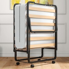 Folding Bed with Mattress for Adults, Cot Size Rollaway Bed for Guest, Portab...
