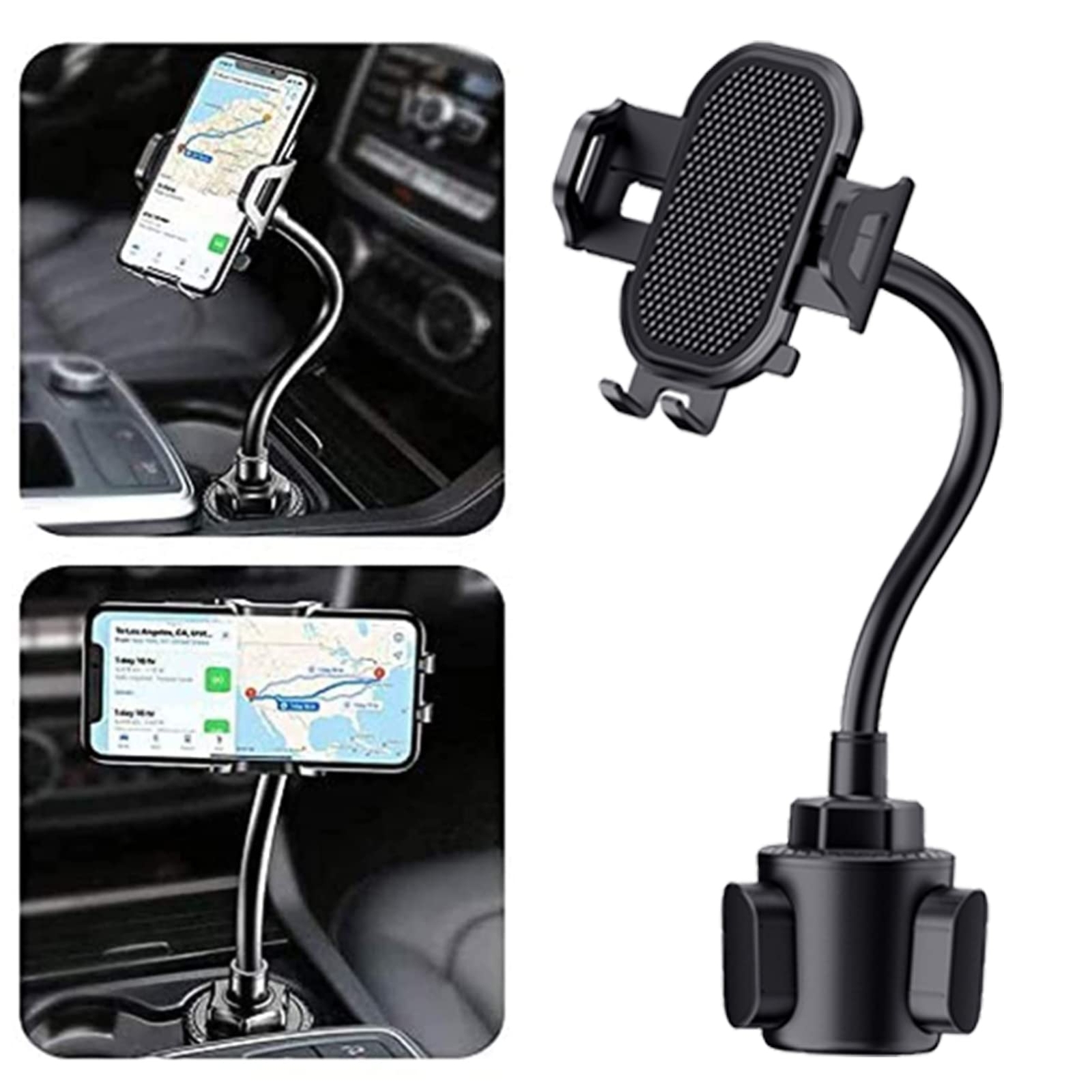 Flexible Gooseneck Car Cup Holder Phone Mount Adjustable for Secure Hands-Free Driving
