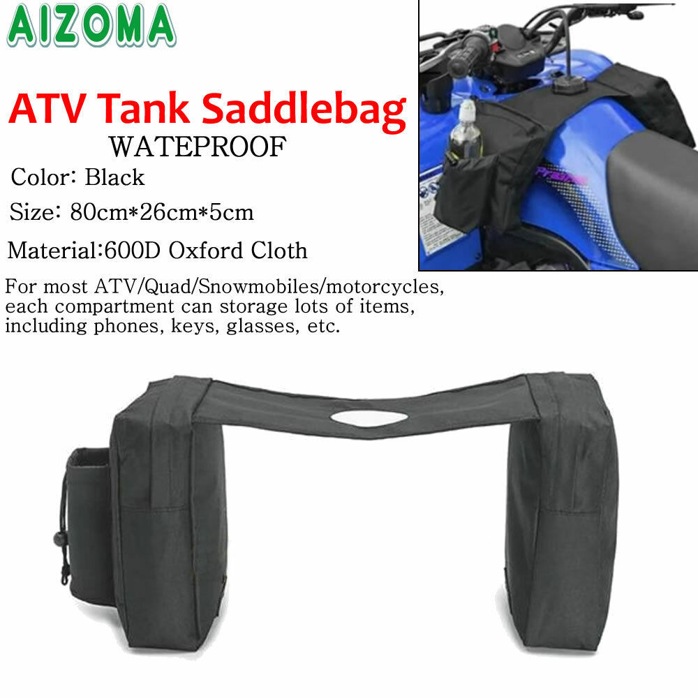 ATV Quad Fuel Tank Saddlebag Mobile Cup Holder Storage Bag For Polaris
