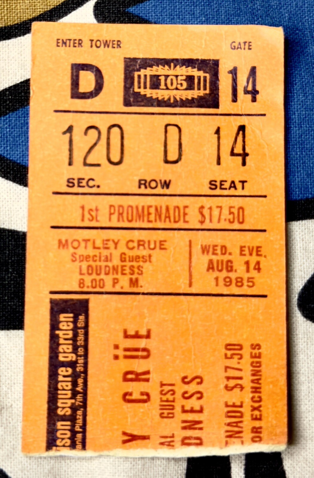 MOTLEY CRUE LOUDNESS AUGUST 14 1985 MADISON SQUARE GARDEN Motley crue loudness august 14 1985 madison square garden