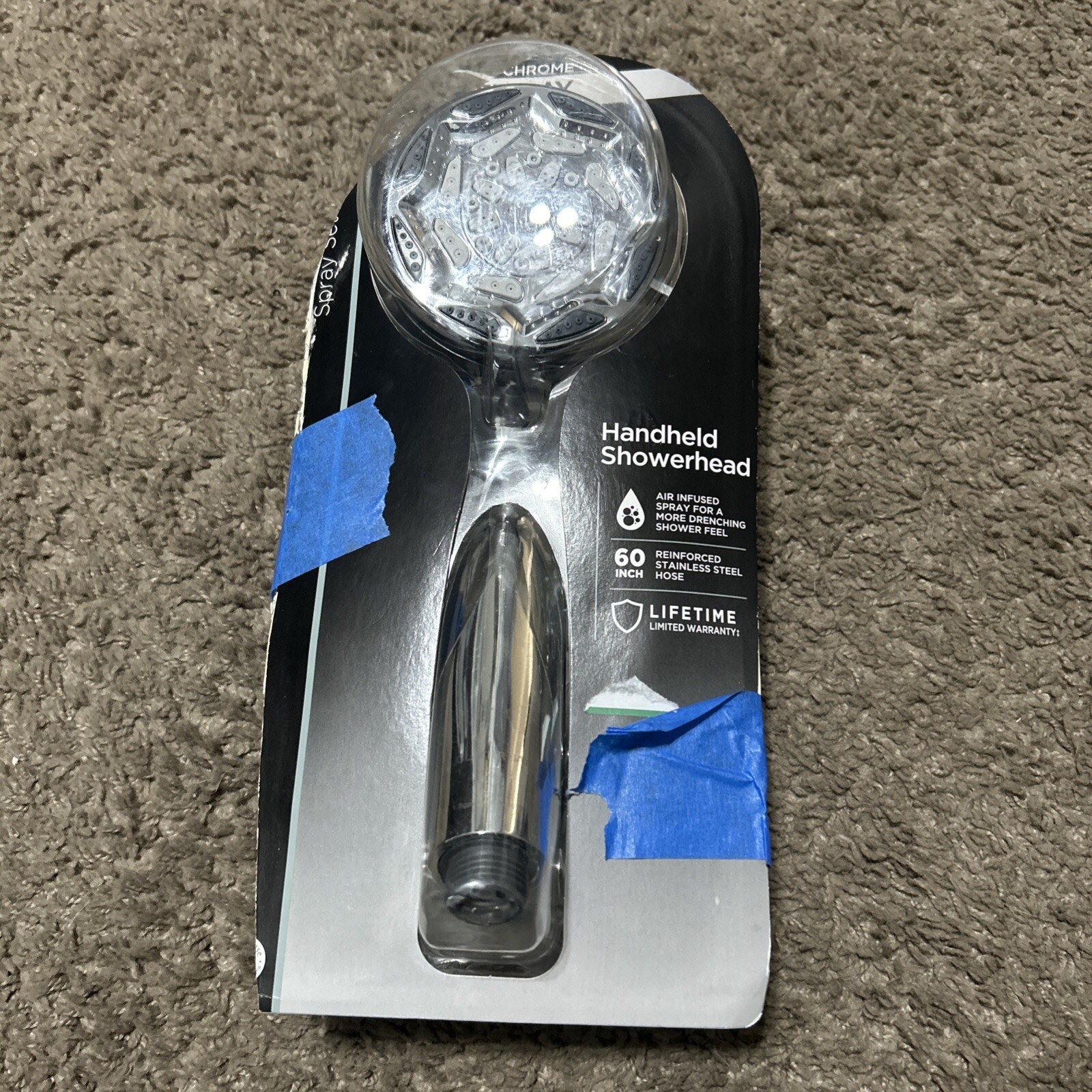 Glacier Bay 4 in. 6-Spray Wall Mount Handheld Shower Head in Chrome
