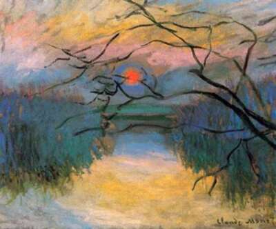 Coucher de soleil sur la Seine a Vetheuil > Monet, Claude | eBay Australia