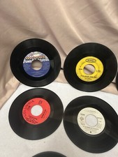 Lot of 10 Random 45 rpm Vintage 7 Vinyl Records Jukebox No Sleeves