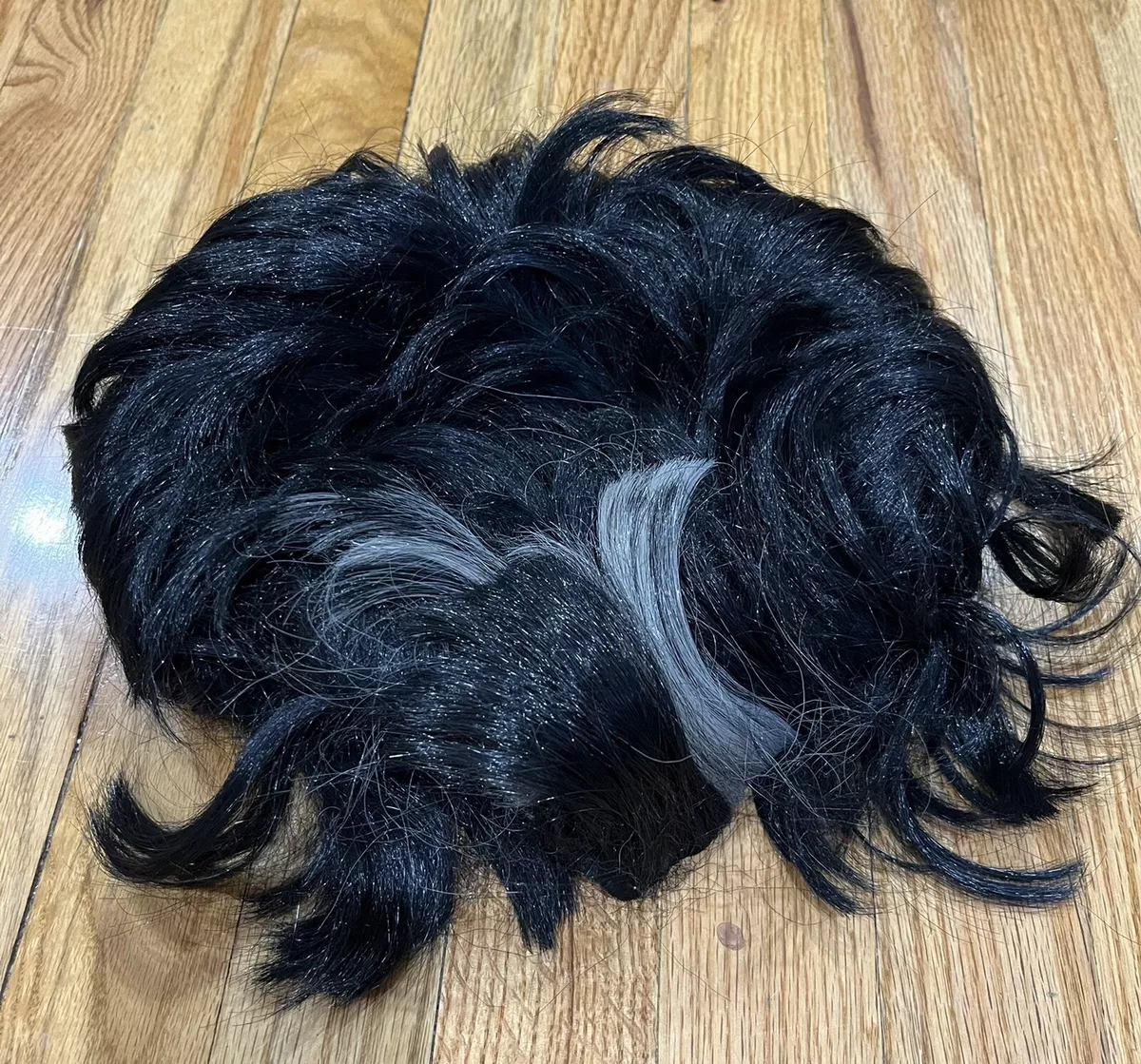 Black and top white yarn wig