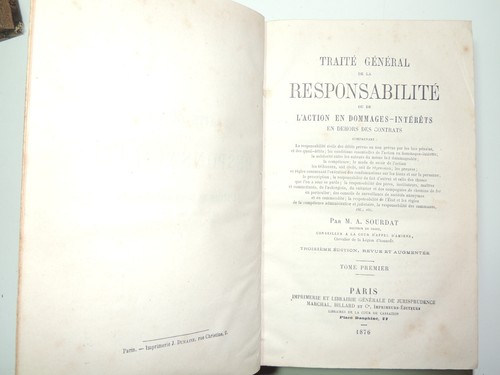 Lot livres anciens. Droits & arrêts, 1867 - Traité des responsabilités - Civil - Picture 9 of 10