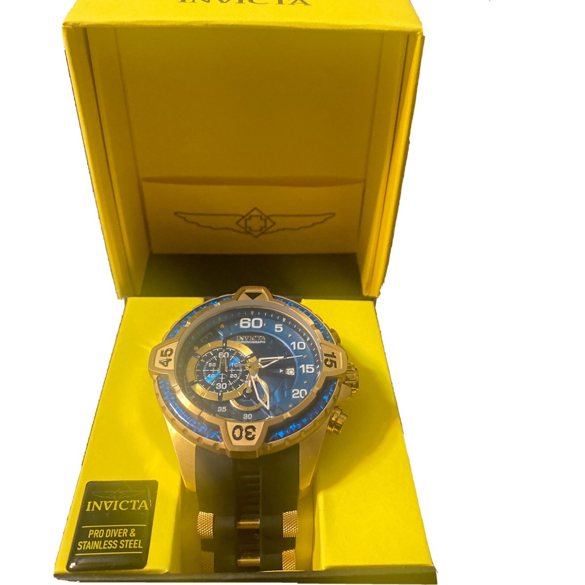 、 Invicta Aviator 50.5mm Stainless Steel Case Black Strap Watch