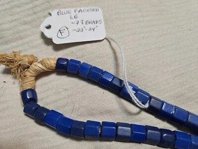 Vintage Russian/Czech blue faceted trade beads.~78 beads,6-7mm, $160.00/strnd, F - Image 1 of 2