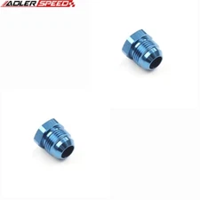 ADLERSPEED 2PCS 10AN AN-10 Male Flare Plug Fitting Adapter Aluminum AN Plug Blue