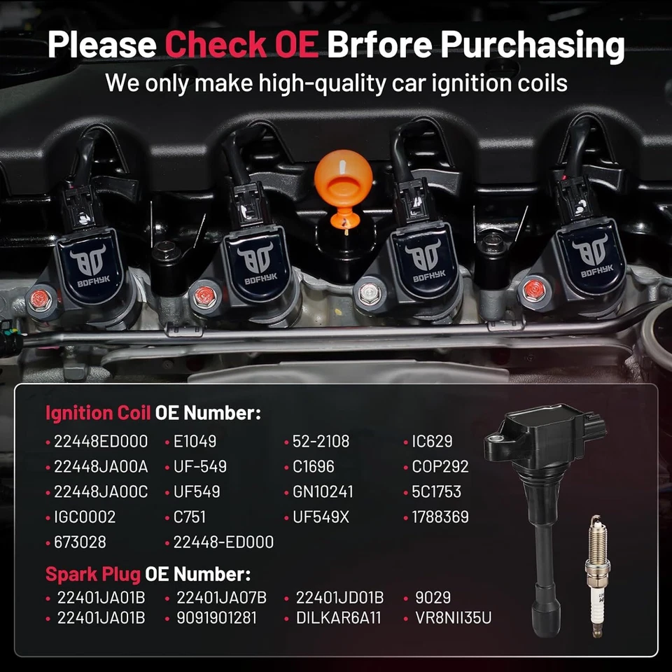 Комплект из 4 катушек зажигания и свечей зажигания для Chevrolet City Express 2,0 л 2015-2018 годов выпуска - Изображение 4 из 4