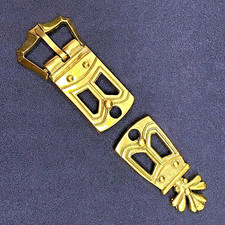 Medieval England Belt Replica, Buckle Strap End For Leather Girdle Belt 24mm