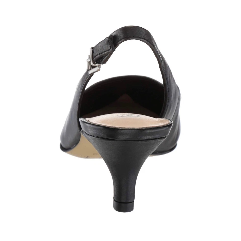 Bella Vita Scarlett Sling Back Pumps Kitten Heel Black Leather 9.5N - Image 3 of 4