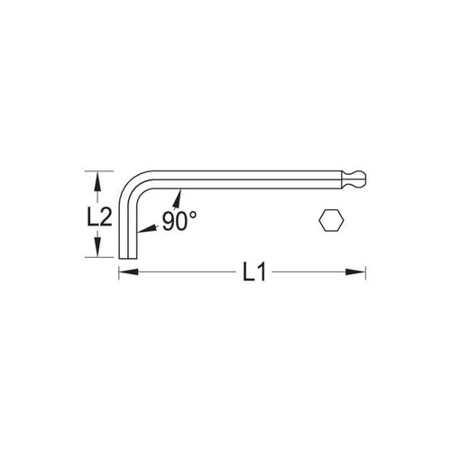 Gedore 6370840 Hexagon Allen Key, Extra Long, 10 mm - Picture 3 of 3
