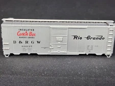 HO ACCURAIL AAR 40' STEEL BOXCAR D&RGW COOKIE BOX #60035  ***COSMETICALLY NEW***