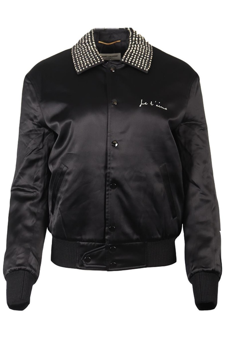 SAINT LAURENT CRYSTAL AND SATIN BOMBER JACKET FR 36 UK 8 | eBay SAINT LAURENT CRYSTAL AND SATIN BOMBER JACKET FR 36 UK 8 | eBay