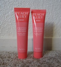 Lot (2) Peach & Lily Body KP Bump Boss Microderm Body Scrub travel mini 1.02 oz.