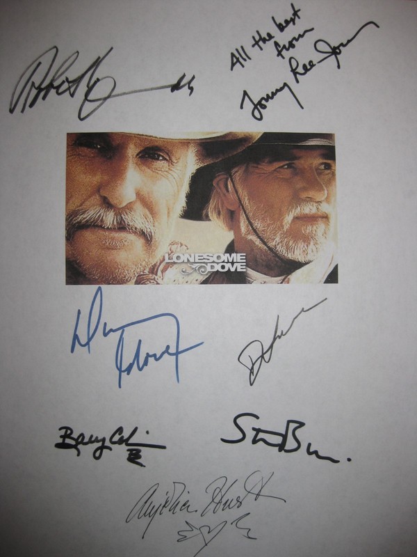 Lonesome Dove Signed TV script X7 Robert Duvall Tommy Lee Jones Diane Lane repnt