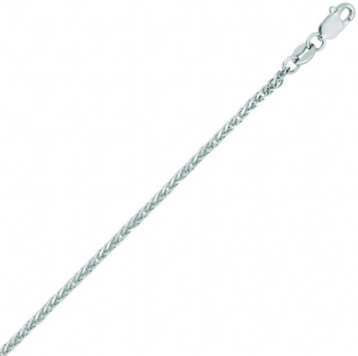 1,8 mm Quadrat Weizen Kette Halskette Echt 14K Weißgold