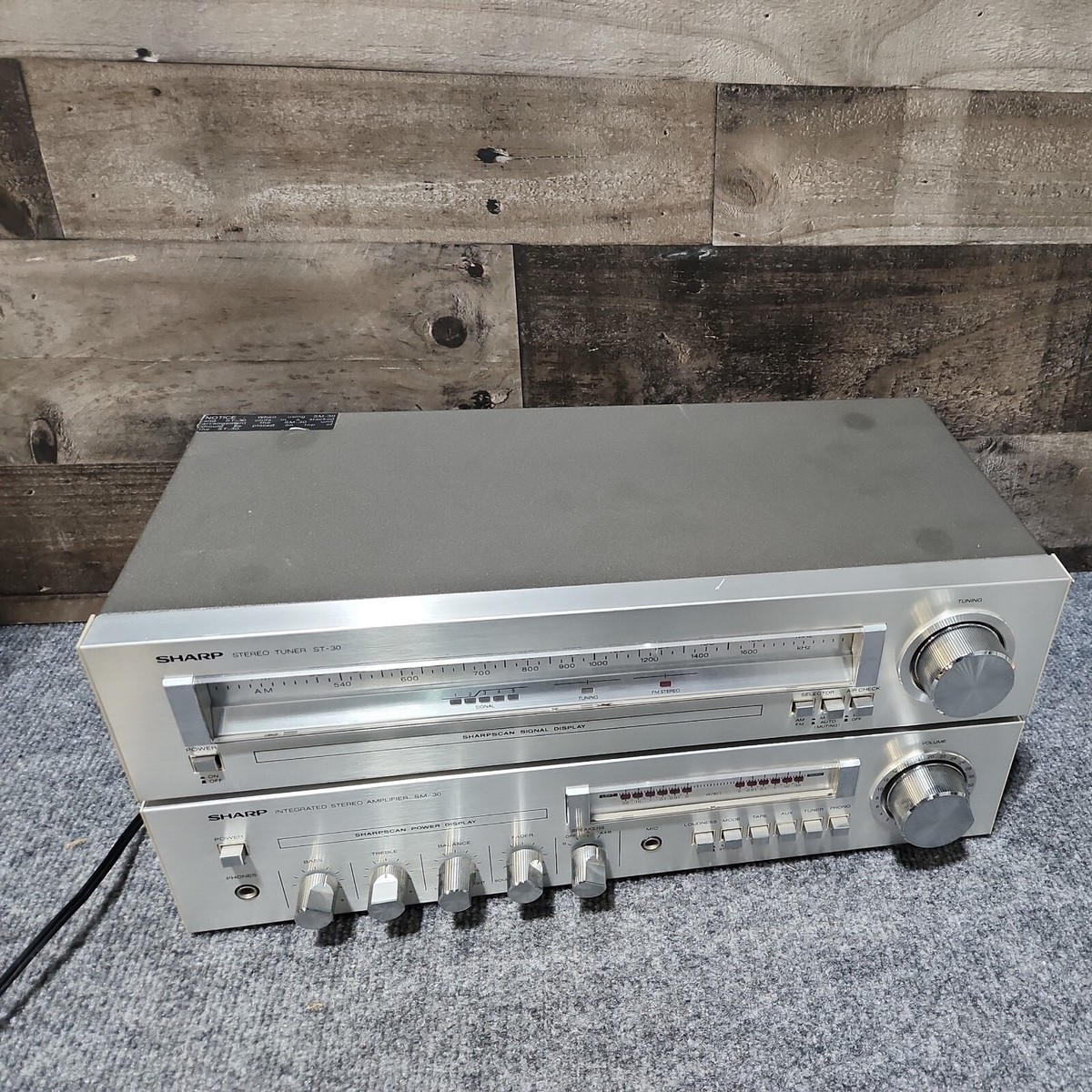 VTG Sharp ST-30 Stereo Turner & SM-30 Amplifier Silver Face