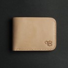 Genuine Handmade Full Grain Pure Leather Bifold Wallet for Men, Slim and Natural